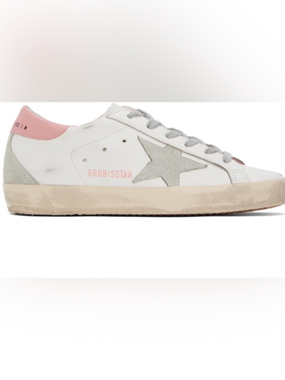 Golden Goose White & Pink Super-Star Classic Sneakers SIZE 39